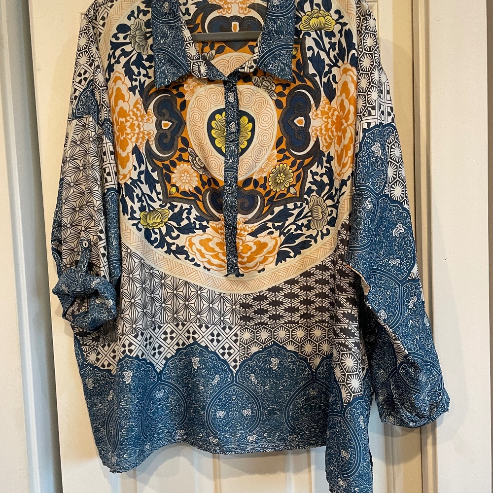 Vintage silk shirt - Johnny Was - women's L